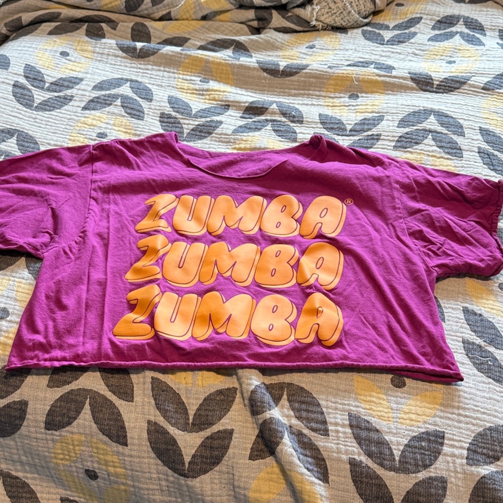Zumba Fitness Purple and Yellow Crop Top